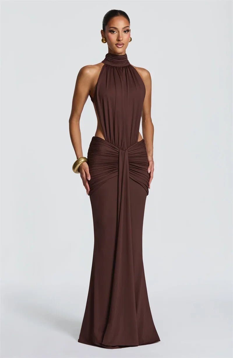 Turtleneck Backless Maxi Dress